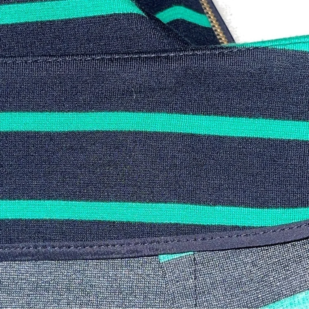 NWT Banana Republic Navy Blue & Green Knit Horizontal Striped Skirt, Size 14